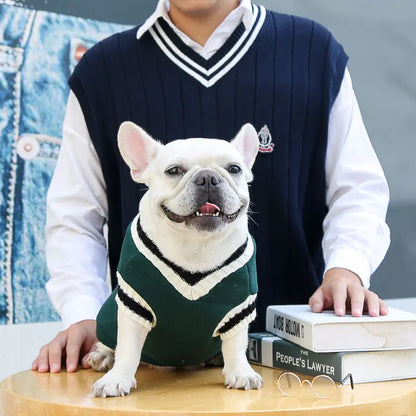 Dog Sweaters for Chihuahuas Warm College Style Pet Vest Clothes for Small Medium Dogs & Puppies