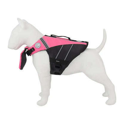 Dog Life Jacket Vest for Small Dogs with Chin Support - Pink Yellow Safety Swimwear