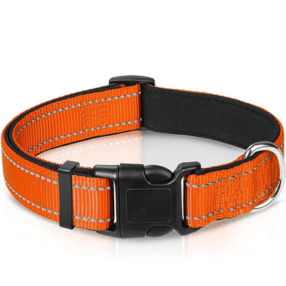 Reflective Padded Dog Collar - Soft Neoprene Heavy Duty