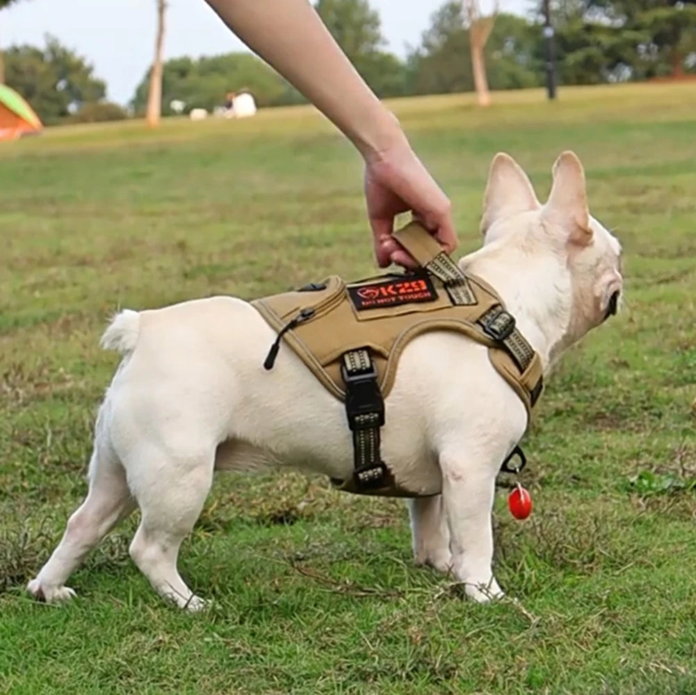 Dog Harness with Handle and Poop Bag Holder, Comfortable Vest Design for Small Medium Dogs, Ideal for French Bulldogs