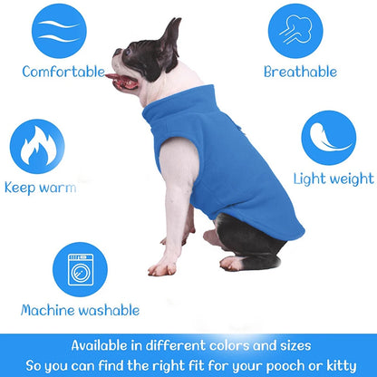 Yorkie Dog Clothes Warm Fleece Harness Vest, Winter Coat with Leash Ring for Small Dogs like Pugs & Frenchies