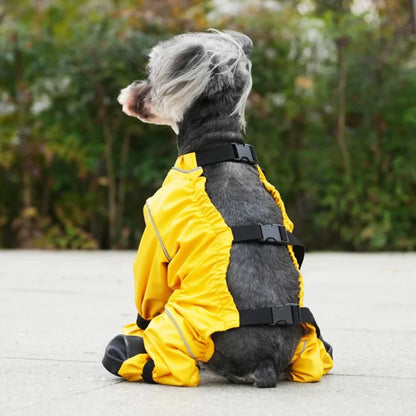 Anti-dirty dog jumpsuit for small dogs, waterproof PU rain suit & overalls for Poodles & Schnauzers