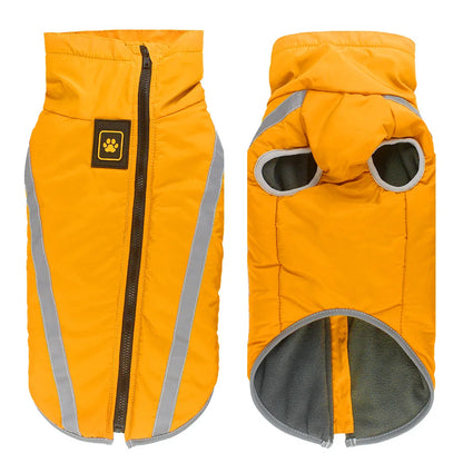 Warm Dog Jacket for Large Dogs Waterproof Winter Coat Padded Fleece Pet Coat Safety Reflective Design Dog Clothing