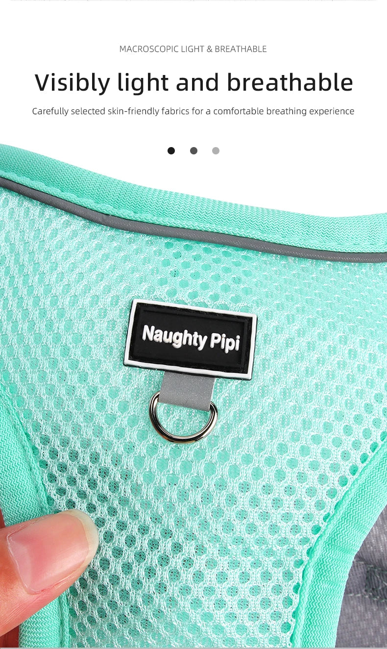 French Bulldog Harness for Small Dogs & Puppies - Adjustable, No-Pull & Reflective Vest with Leash Set