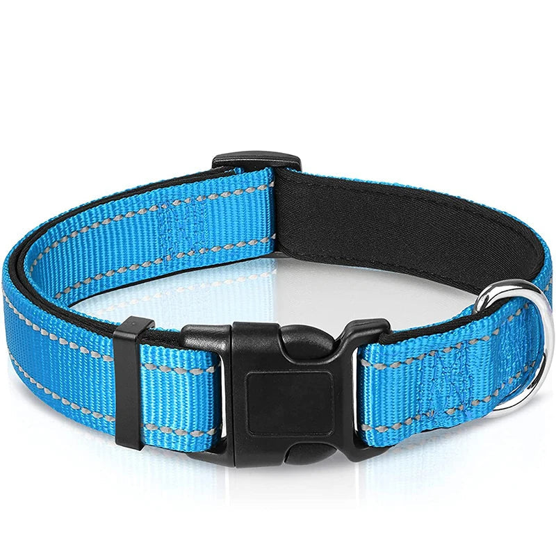 Reflective Padded Dog Collar - Soft Neoprene Heavy Duty