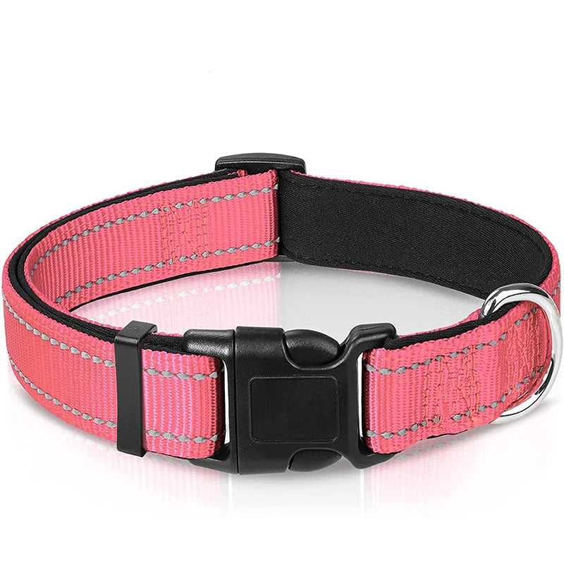 Reflective Padded Dog Collar - Soft Neoprene Heavy Duty