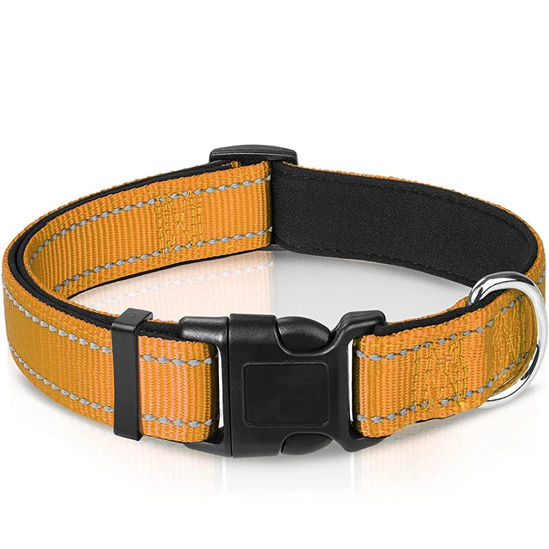 Reflective Padded Dog Collar - Soft Neoprene Heavy Duty