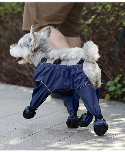 Anti-dirty dog jumpsuit for small dogs, waterproof PU rain suit & overalls for Poodles & Schnauzers