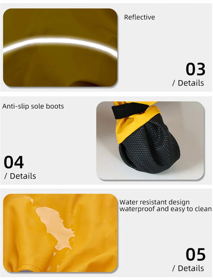 Anti-dirty dog jumpsuit for small dogs, waterproof PU rain suit & overalls for Poodles & Schnauzers
