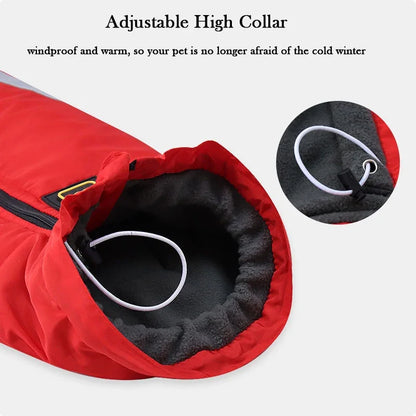 Cold Weather Dog Coat - XL-6XL Waterproof & Warm Fleece Pet Jacket for Large Dogs, Reflective & Adjustable