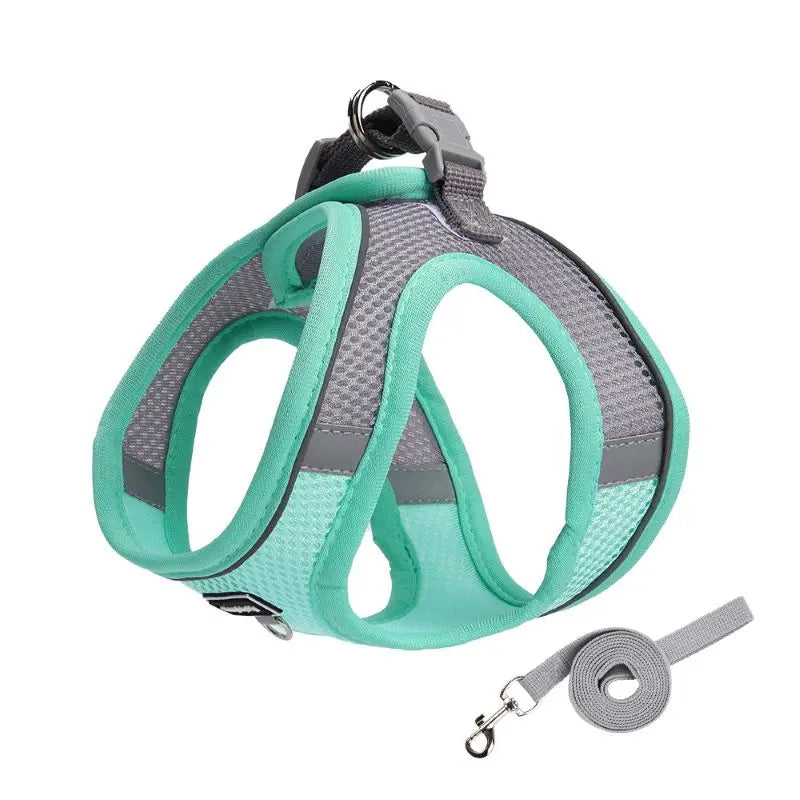 French Bulldog Harness for Small Dogs & Puppies - Adjustable, No-Pull & Reflective Vest with Leash Set