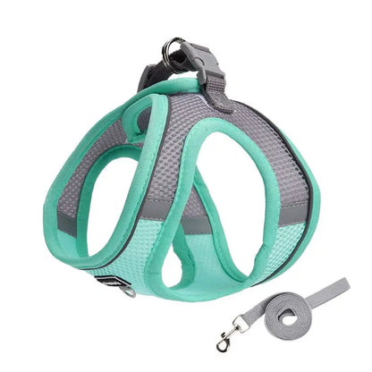 French Bulldog Harness for Small Dogs & Puppies - Adjustable, No-Pull & Reflective Vest with Leash Set