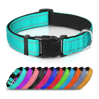 Reflective Padded Dog Collar - Soft Neoprene Heavy Duty