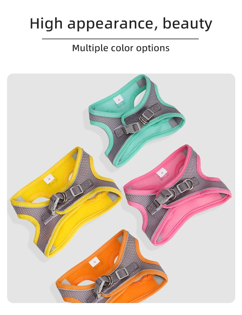 French Bulldog Harness for Small Dogs & Puppies - Adjustable, No-Pull & Reflective Vest with Leash Set