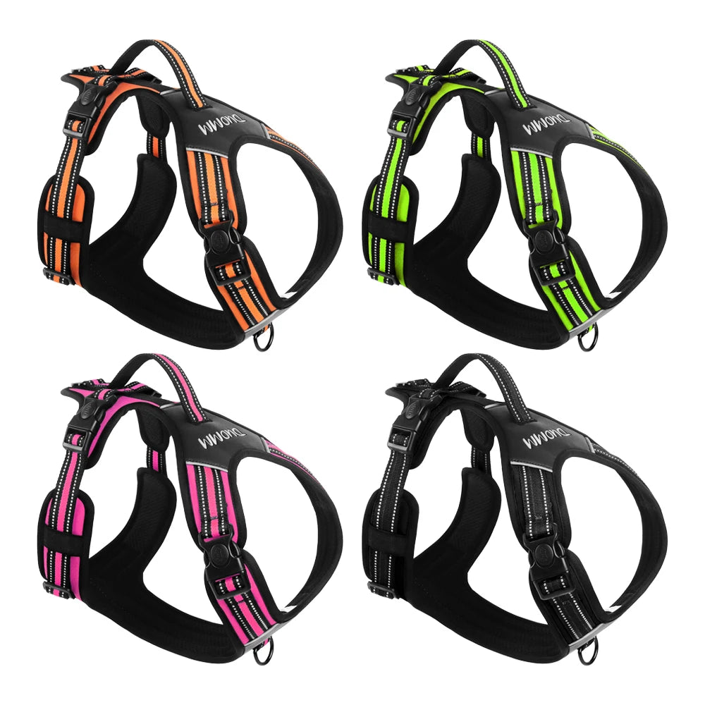 Heavy Duty Dog Harness with Handle. Padded Reflective No Pull Vest for Medium Large Dogs like Pitbull, Shepherd
