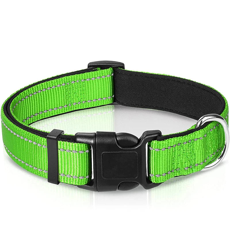 Reflective Padded Dog Collar - Soft Neoprene Heavy Duty