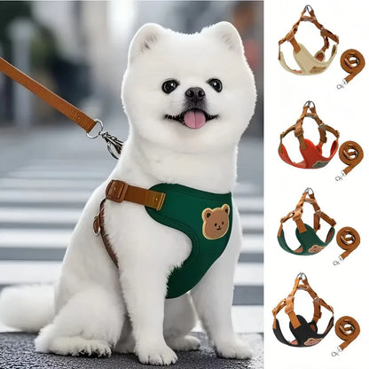 Dog Harness and Leash Set for Small Dogs - Breathable Escape Proof Vest for French Bulldog, Chihuahua and Puppy
