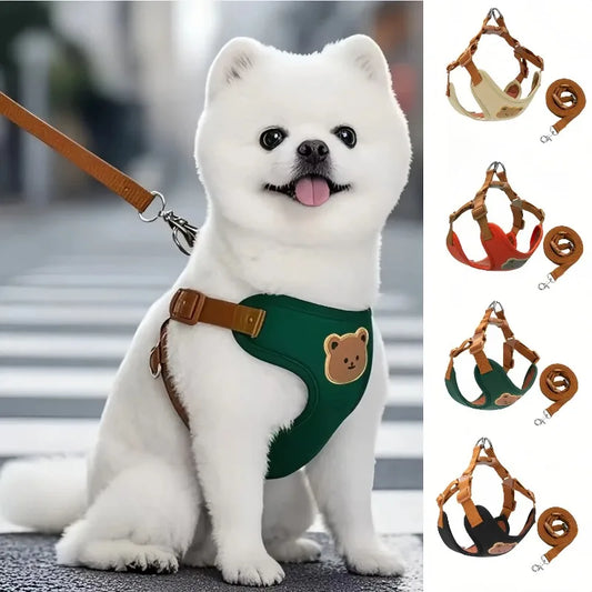 Dog Harness and Leash Set for Small Dogs - Breathable Escape Proof Vest for French Bulldog, Chihuahua and Puppy