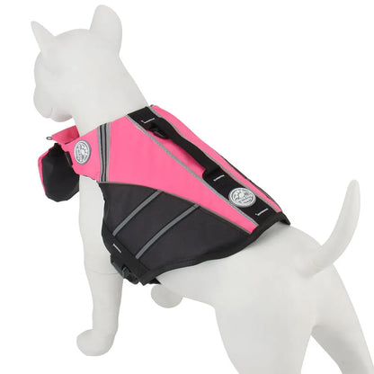 Dog Life Jacket Vest for Small Dogs with Chin Support - Pink Yellow Safety Swimwear