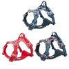 No Pull Dog Harness Floral Cotton Fabric Breathable and Reflective Softer Durable