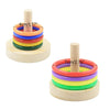 Bird Toys Parrot Wooden Platform Plastic Rings Intelligence Training Chew Puzzle Toy