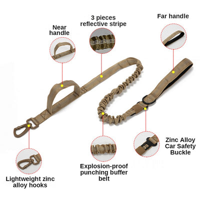 Dog Training Collar Durable Tactical Dog Collar Leash Adjustable Military Pet Collar Leash Set