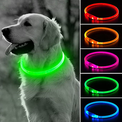 Dog Collar Light Led Usb Dog Collar Pet Night Luminous Charge Collar Led Night Safety Flashing