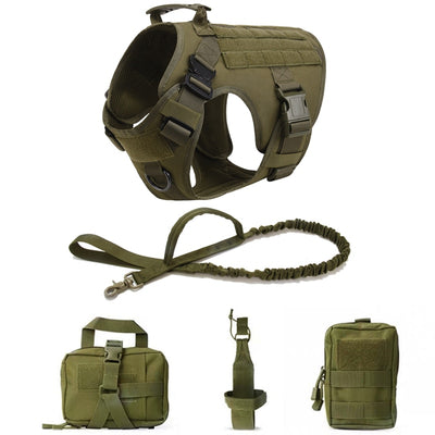 K9 Tactical Harness Military Vest Pet German Shepherd Tactical Training Dog Harness Leash Set