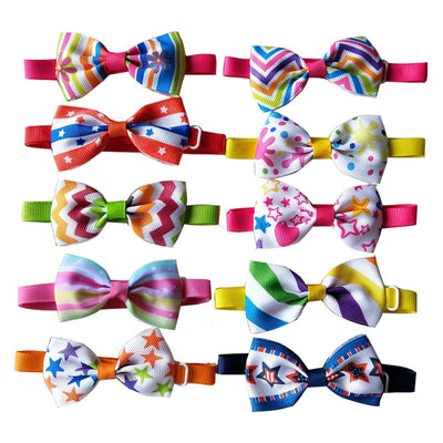 Pet-Dog-Accessories Bowties-Collar Puppy-Cat-Ties Stripes Petgrooming-Supplies 100pcs