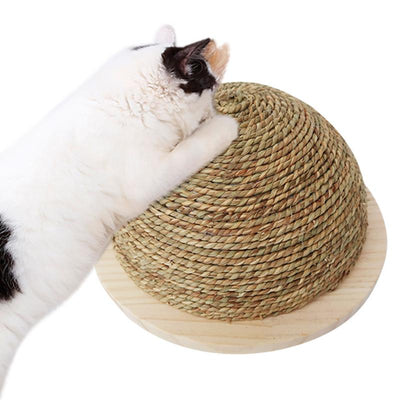 Cat-Toy Claw-Ball Climbing-Frame Wooden Sisal New with Bottom-Plate-Straw Semi-Circular-Grinding
