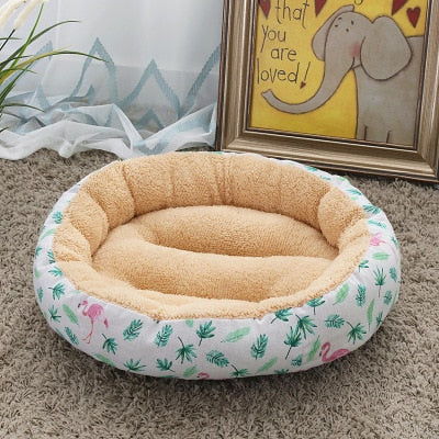 Dog-Bed Dogs Beds Round Yellow Waterproof Handwash Cotton Medium for Mats Mats