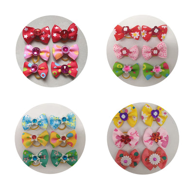 Pet-Hair-Bows Hair-Accessories Dog-Grooming-Bows Pet-Shop Pearls-Style New Diamond