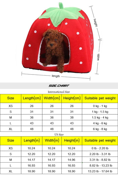 Dog-Beds Chihuahua Bed Bull-Terrier Nest Dogs Strawberry-Shape Washable Small Large Waterproof