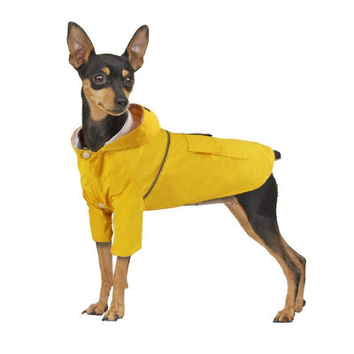Dog Raincoat Puppy Reflective Waterproof Medium Hooded Pet Outdoor Small Mesh Breathable