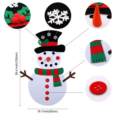 Ourwarm Christmas-Sticker Snowman Felt New-Year Child-Toys Xmas DIY Wall-Hanging Kids