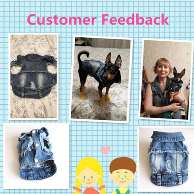 DOGGYZSTYLE Summer Jacket T-Shirt Vest Jean Puppy-Cat-Hole Dogs Chihuahua Denim Small