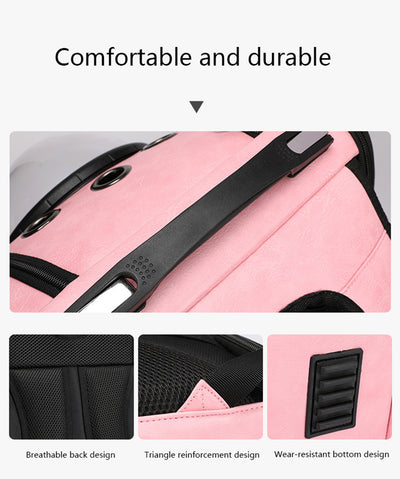 Cat carrier Backpack Breathable Travel Leather Shoulder Bag Cat Soft Outdoor Portable Packaging Carrier