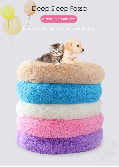 Bed for Lounger House Bed Puppy Pet-Dog Dogs Round Kitten Plush Small Warm Winter