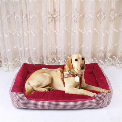 Dog-Beds Kennel Plaid Large Pet-Blanket Dogs Fleece Warm Bed For Berber S-Xxl Mat Cama