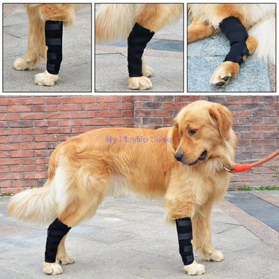Black Legs Brace Pet Dog Knee Hock Protector Dogs Pad Therapeutic Support Shockproof Outdoor