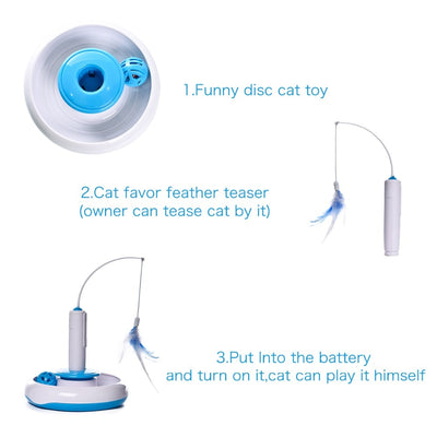 Cat-Toy Cat Puzzle Pet-Fun Kitty Plush Interactive Scratching Electric Automatic Rotating-Play