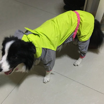 Waterproof Dog Jumpsuits Poncho-Clothes Raincoat Pet-Dogs Reflective Safety Large
