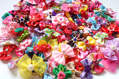 Hair-Bows Hair-Accessories Small Wedding-Party Pet-Supplies Puppy Pet-Dog Dogs for Handmade