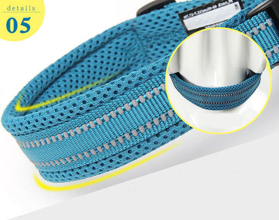 Truelove Adjustable Nylon Dog Collars Mesh Padded Reflective Collar For Dog Training