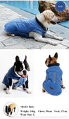 Vest QUILTED Pet-Jacket Dog-Coat Water-Repellent Winter Dog Big-Dogs Retro High-Quality