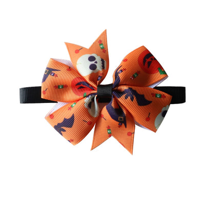 Halloween Bowties Dog-Accessories Collar Halloween-Decoration-Products Puppy Pumpkin