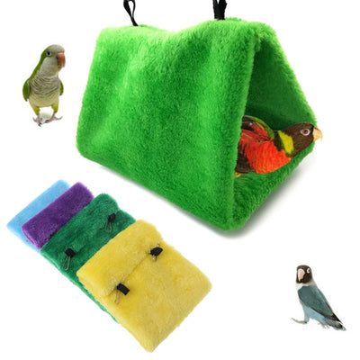 Pet Parrot Hammock Bird Hanging Bed House Plush Winter Warm Cage Nest Tent