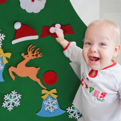OurWarm Felt Christmas Tree Snowman Santa Hanging Sticker Ornaments Kids Parent Toys