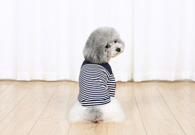HOOPET Navy T-Shirt Dog Fashion Small Cat Stripe Spring/summer