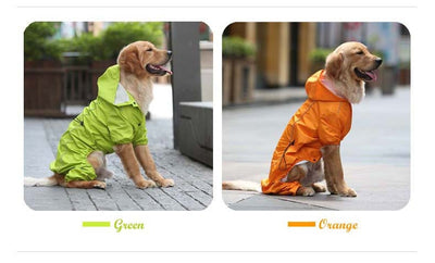 Jumpsuit Costumes Hooded Rain-Coat Husky Labrador Big Dog Golden Retriever Waterproof
